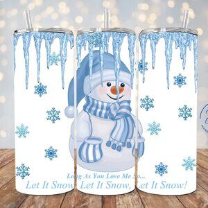 Winter Snowman Tumbler, Holiday Tumbler, Snowman Tumbler, Christmas Gift Idea